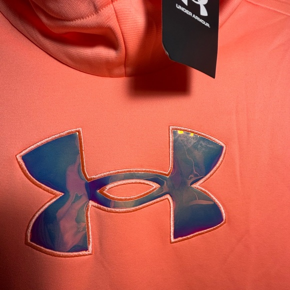 Under Armour Peach Hoodie with Iridescent Logo - Picture 2 of 8